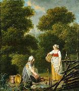 Pehr Hillestrom Two Maid Servants at a Brook china oil painting artist